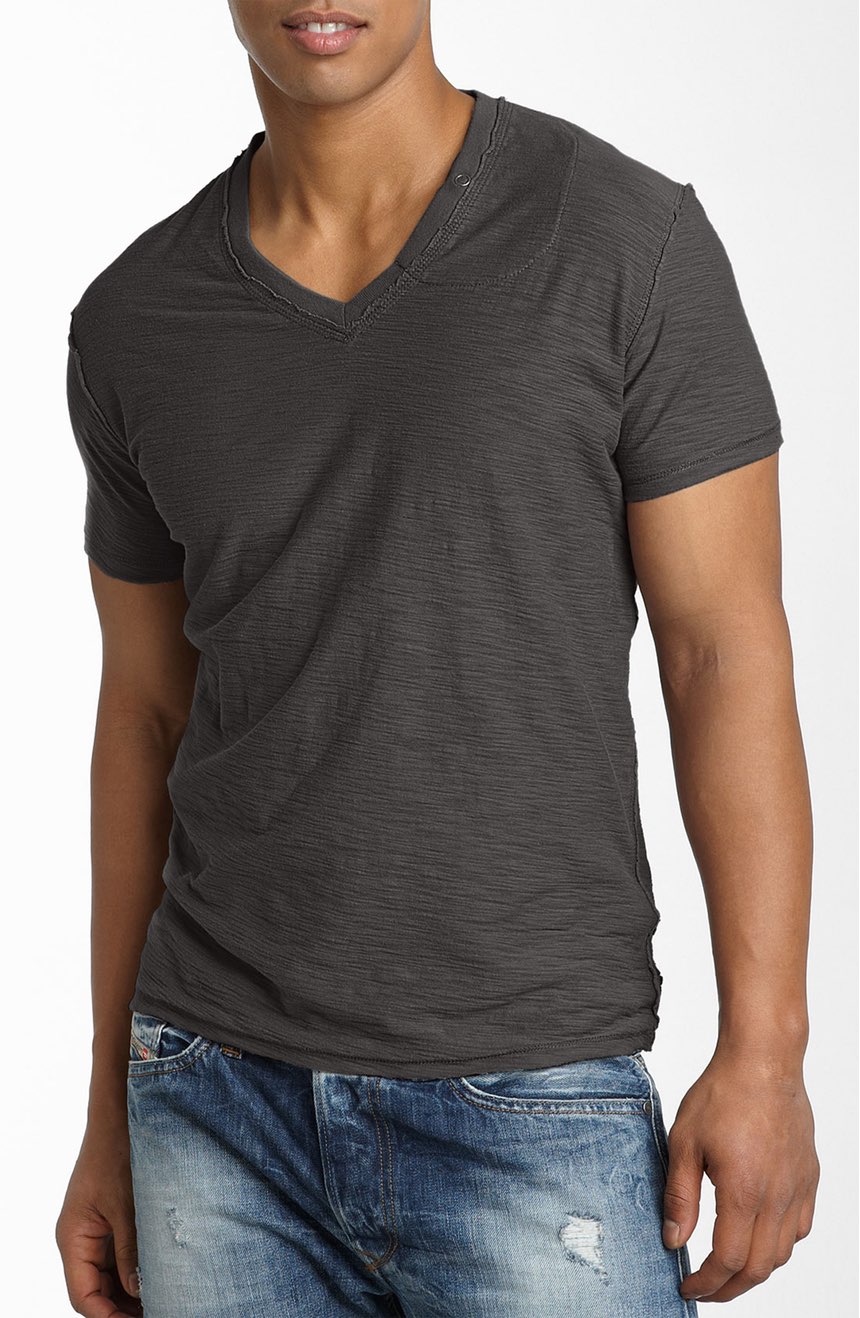 Tee ID 004 – Men 100% Cotton Slim Fit V-Neck Slub Tee Shirt – MAASS BD ...